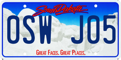 SD license plate 0SWJ05