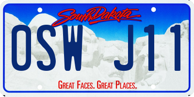 SD license plate 0SWJ11