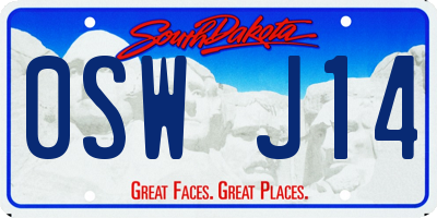 SD license plate 0SWJ14