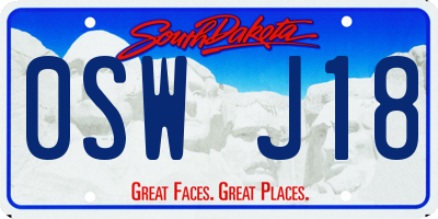 SD license plate 0SWJ18