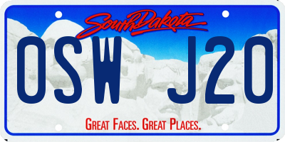 SD license plate 0SWJ20