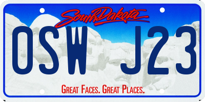 SD license plate 0SWJ23