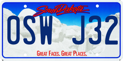 SD license plate 0SWJ32
