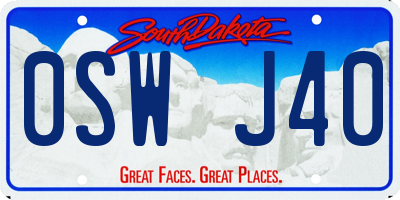 SD license plate 0SWJ40