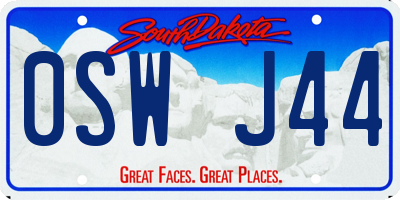 SD license plate 0SWJ44