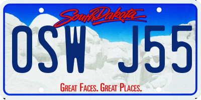 SD license plate 0SWJ55