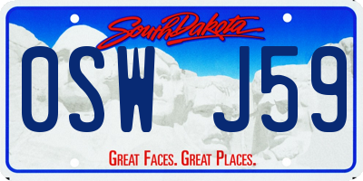 SD license plate 0SWJ59