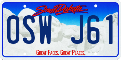 SD license plate 0SWJ61