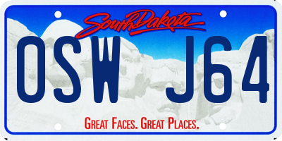 SD license plate 0SWJ64