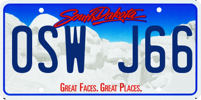 SD license plate 0SWJ66