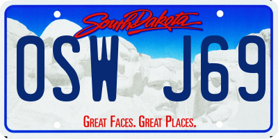 SD license plate 0SWJ69
