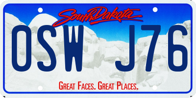 SD license plate 0SWJ76
