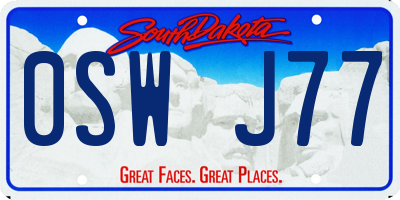 SD license plate 0SWJ77