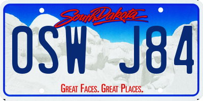 SD license plate 0SWJ84