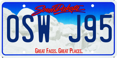 SD license plate 0SWJ95