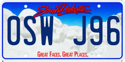 SD license plate 0SWJ96