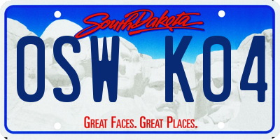 SD license plate 0SWK04