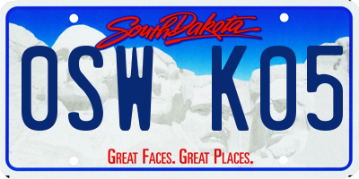 SD license plate 0SWK05