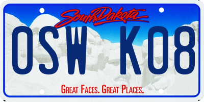 SD license plate 0SWK08