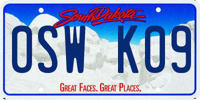 SD license plate 0SWK09