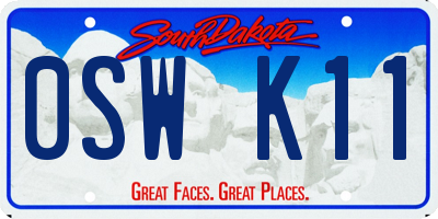 SD license plate 0SWK11