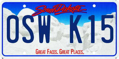 SD license plate 0SWK15