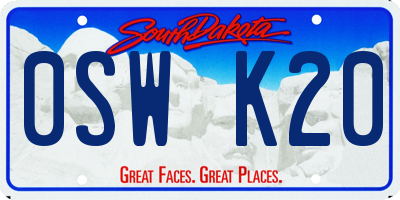 SD license plate 0SWK20