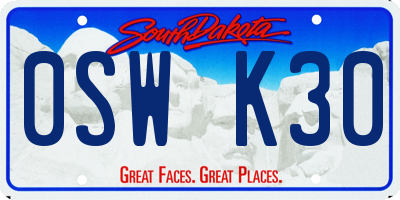 SD license plate 0SWK30