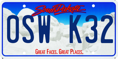 SD license plate 0SWK32
