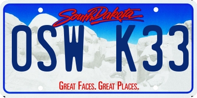 SD license plate 0SWK33