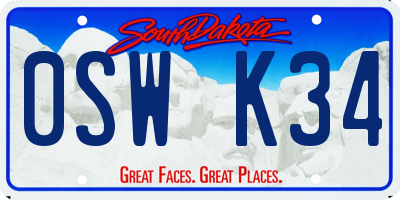SD license plate 0SWK34