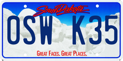 SD license plate 0SWK35