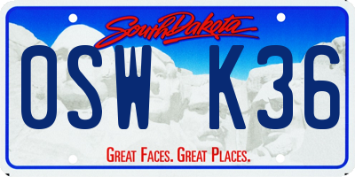 SD license plate 0SWK36