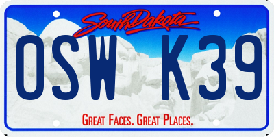 SD license plate 0SWK39