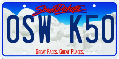 SD license plate 0SWK50