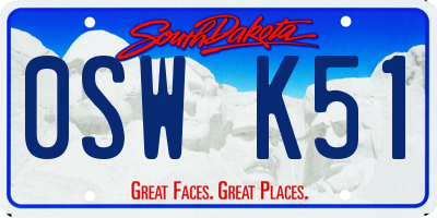 SD license plate 0SWK51