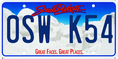 SD license plate 0SWK54