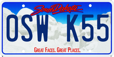 SD license plate 0SWK55