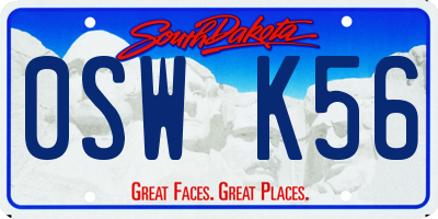 SD license plate 0SWK56