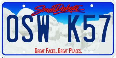 SD license plate 0SWK57