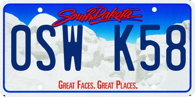 SD license plate 0SWK58