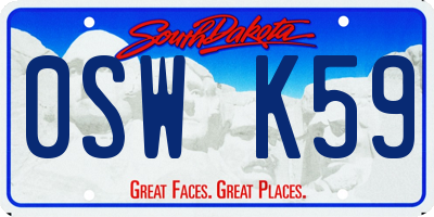 SD license plate 0SWK59
