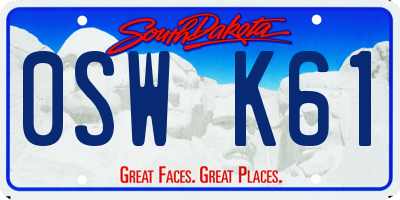 SD license plate 0SWK61