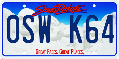 SD license plate 0SWK64