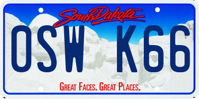 SD license plate 0SWK66
