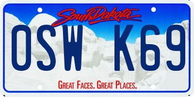 SD license plate 0SWK69
