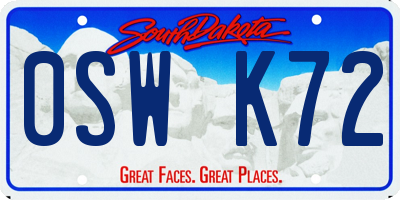 SD license plate 0SWK72