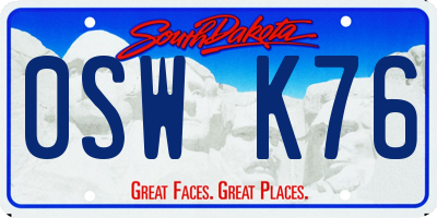 SD license plate 0SWK76
