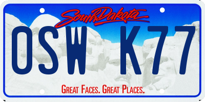 SD license plate 0SWK77