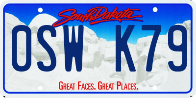 SD license plate 0SWK79